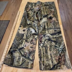 Russel Outdoors M 8/10 Camouflage Straight Leg Cargo Pants Pink Lining Zip Snap